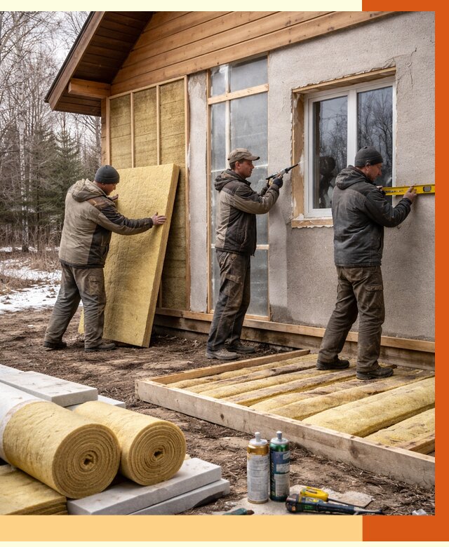 Утепление дачного дома в Воскресенске от 4911 руб/м2 — недорого | ТепломастерВск