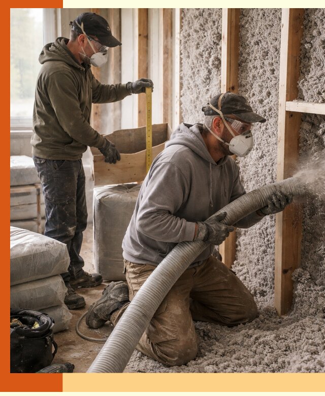 Утепление таунхауса эковатой в Воскресенске для максимально теплых стен