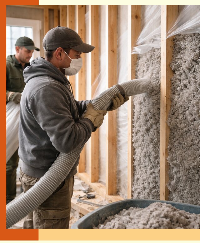 Утепление каркасного дома эковатой в Воскресенске — качественно и надолго