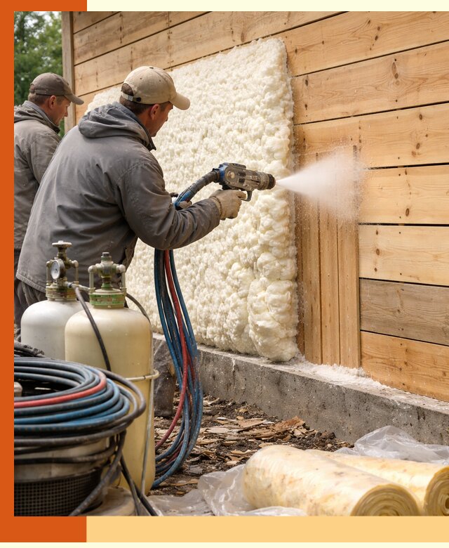 Утепление деревянного дома пенополиуретаном в Воскресенске