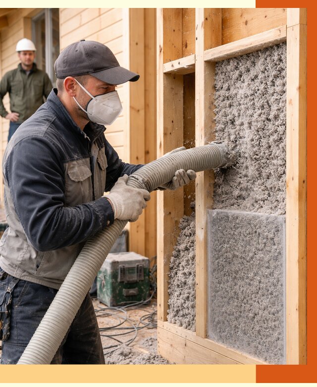 Утепление дома из бруса эковатой в Воскресенске от 1913 руб/м2 | ТепломастерВск