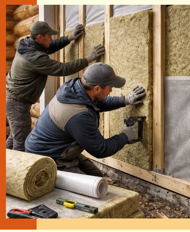 Утепление бревенчатого дома под ключ в Воскресенске