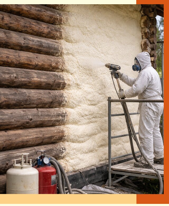 Утепление бревенчатого дома ППУ в Воскресенске под ключ от 6461 руб. | ТепломастерВск