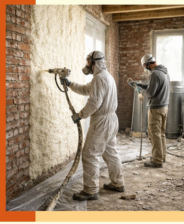 Утепление кирпичного дома пенополиуретаном в Воскресенске