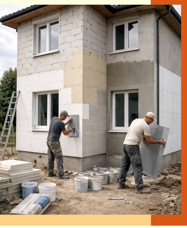 Утепление дома из газобетона в Воскресенске от 4342 руб./м² — заказать у ТепломастерВск