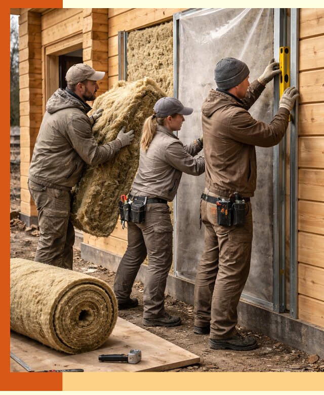 Утепление дома из двойного бруса в Воскресенске качественно и надёжно