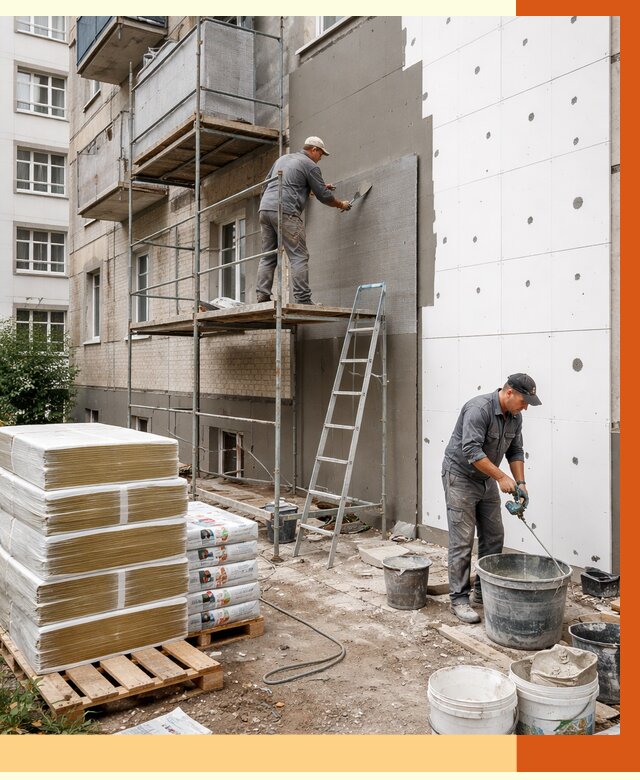 Утепление квартиры снаружи в Воскресенске от 6358 руб/м2 под ключ | ТепломастерВск