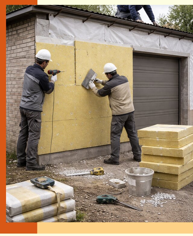 Утепление гаража снаружи в Воскресенске качественно и надёжно