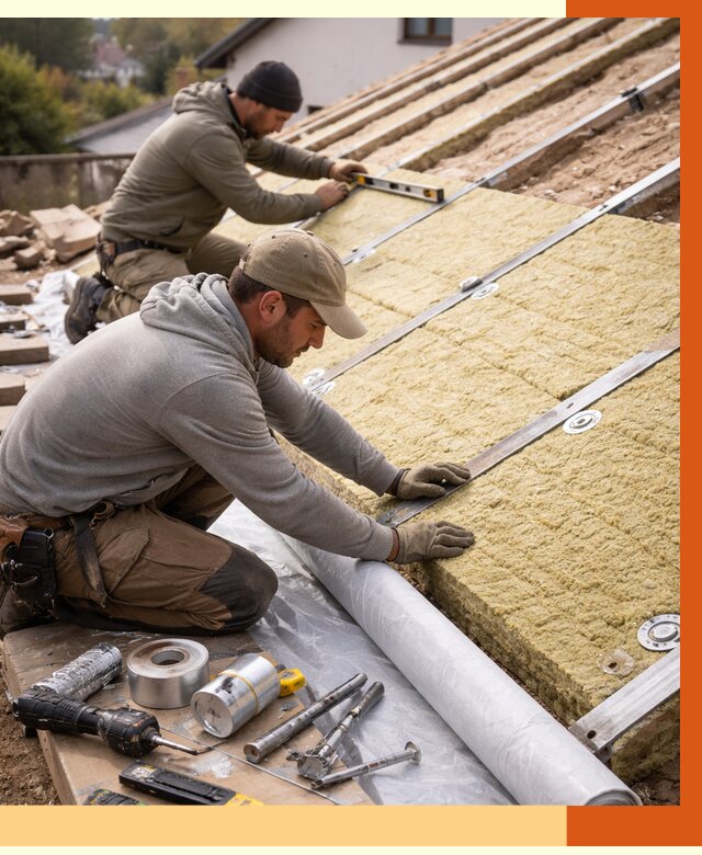 Утепление крыши снаружи в Воскресенске под ключ от 1241 руб./м2 | ТепломастерВск