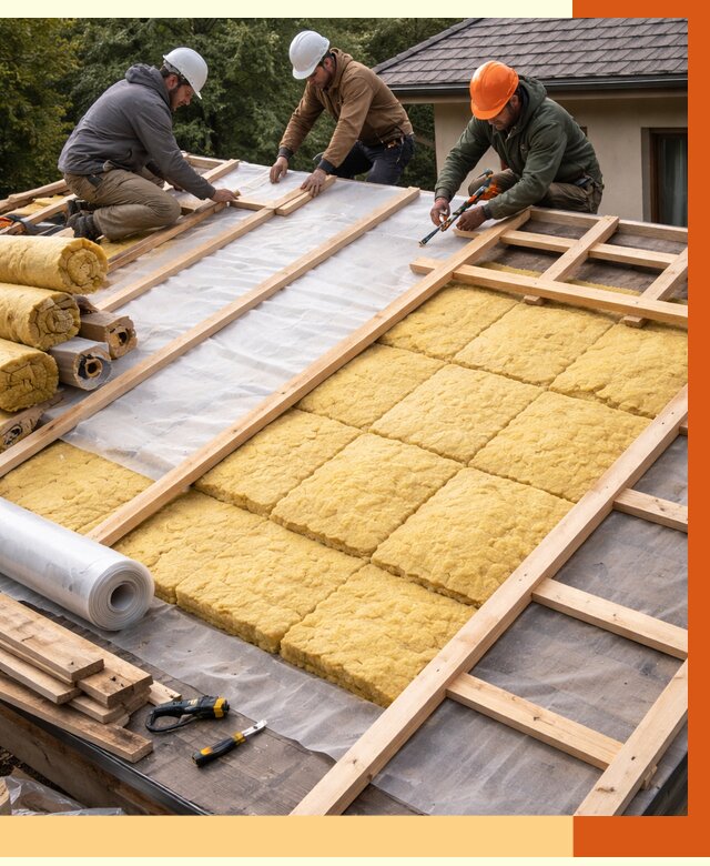 Утепление скатной крыши в Воскресенске от 1292 руб./м2 под ключ | ТепломастерВск