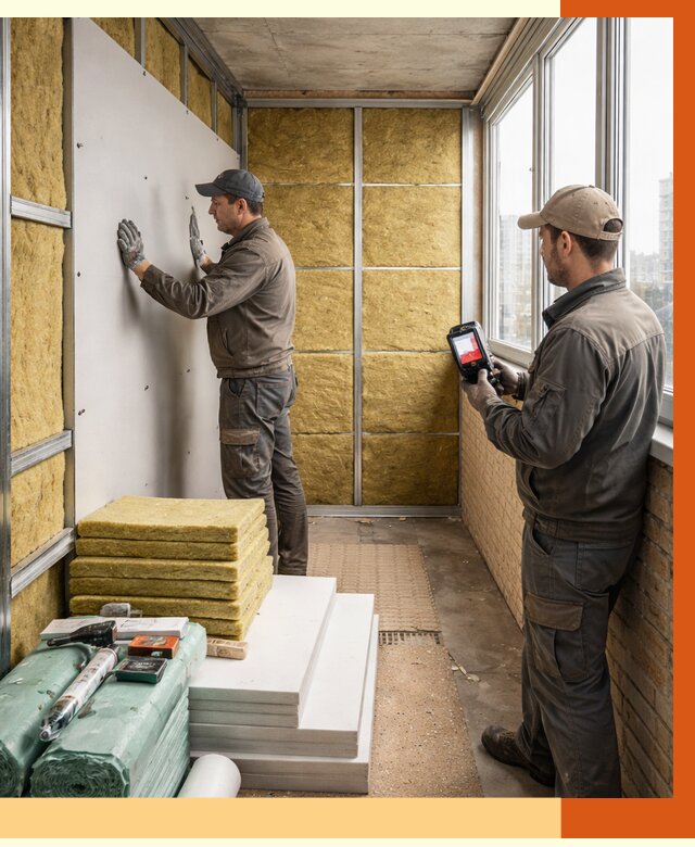 Утепление балкона в Воскресенске от 4652 руб. под ключ | ТепломастерВск