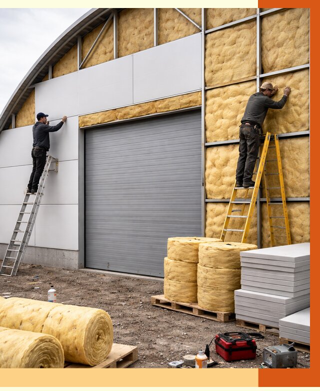 Утепление ангара пенополиуретаном в Воскресенске от 7443 руб./м² — комплекс от ТепломастерВск