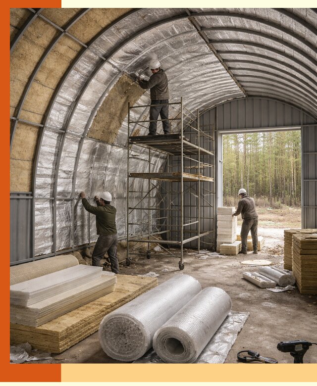 Утепление арочного ангара под ключ в Воскресенске