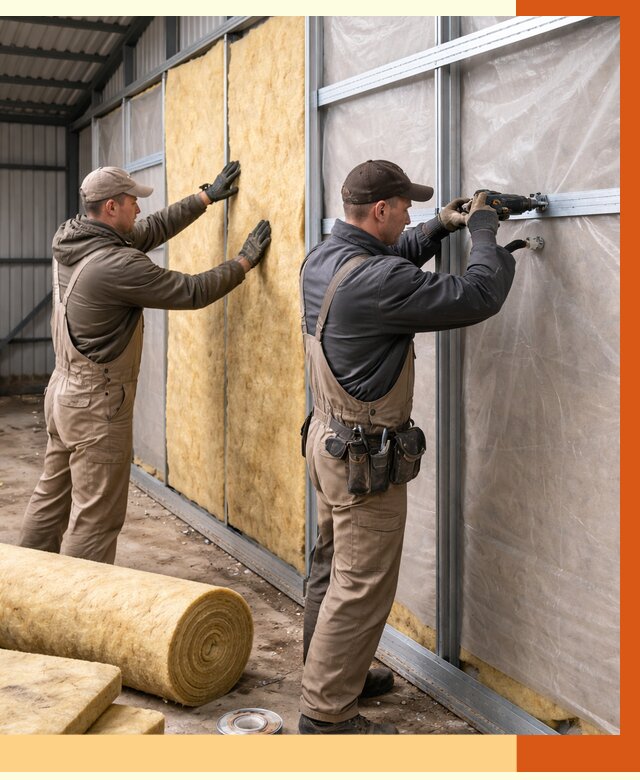 Утепление металлического ангара в Воскресенске от 4911 руб/м2 — услуги под ключ | ТепломастерВск