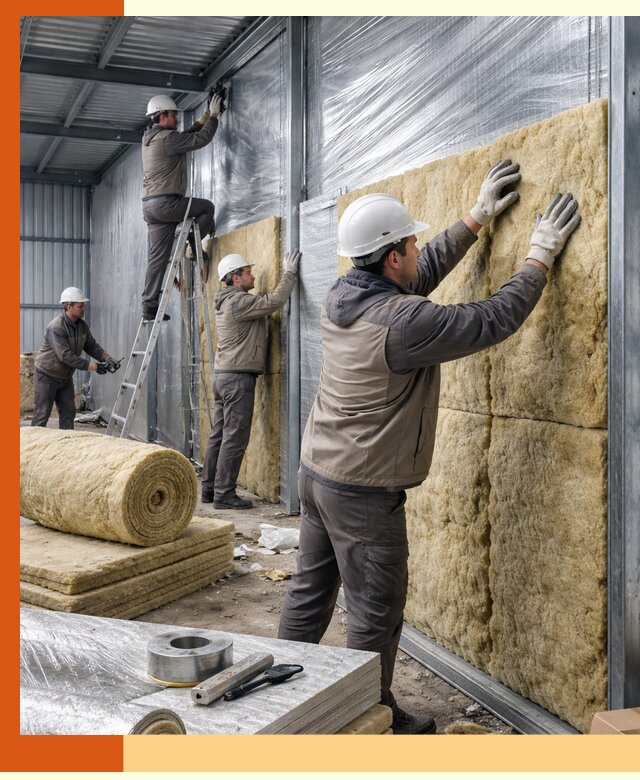 Утепление металлического склада в Воскресенске: теплоизоляция и герметизация