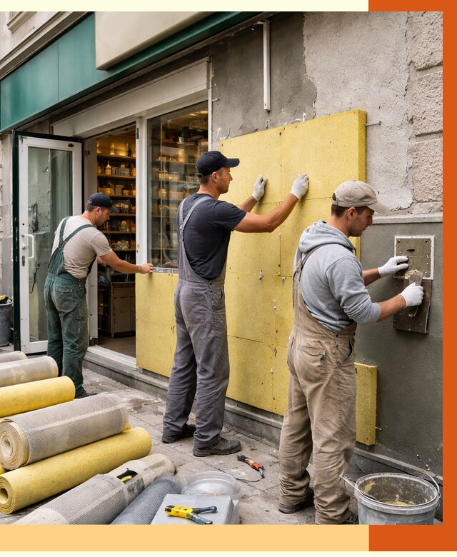 Утепление магазина в Воскресенске от 4652 руб/м2 — цена, стены и снаружи | ТепломастерВск