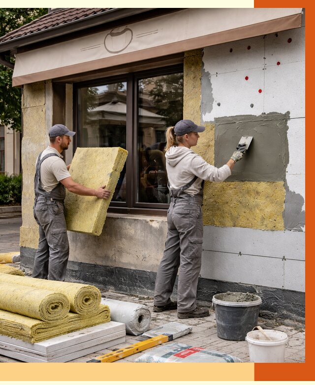 Утепление кафе в Воскресенске от 4342 руб/м2 — комплексно под ключ | ТепломастерВск