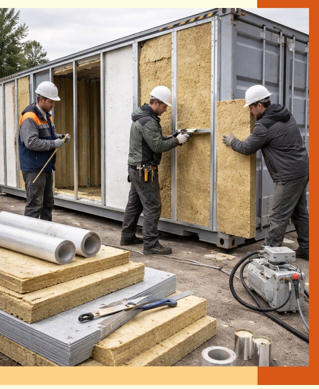 Утепление морского контейнера в Воскресенске от 3877 руб. под ключ | ТепломастерВск