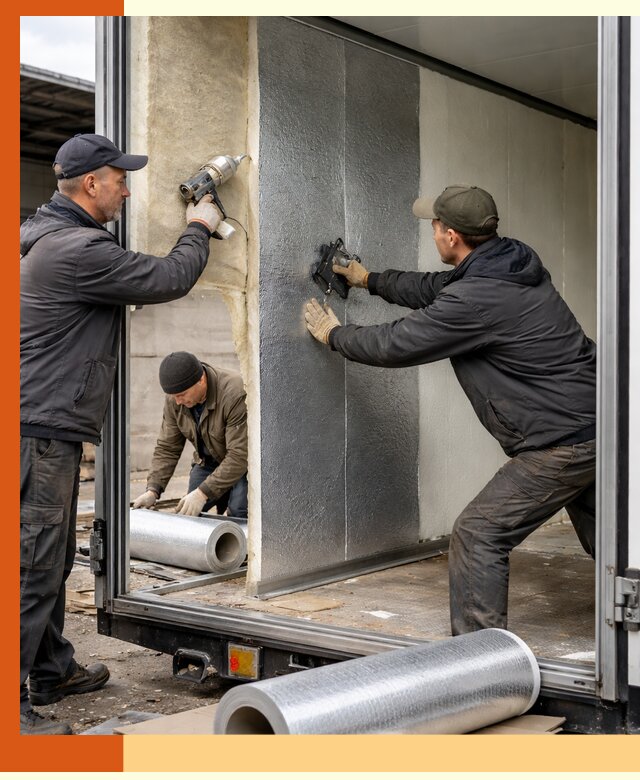 Утепление холодильного кузова в Воскресенске — монтаж и теплоизоляция