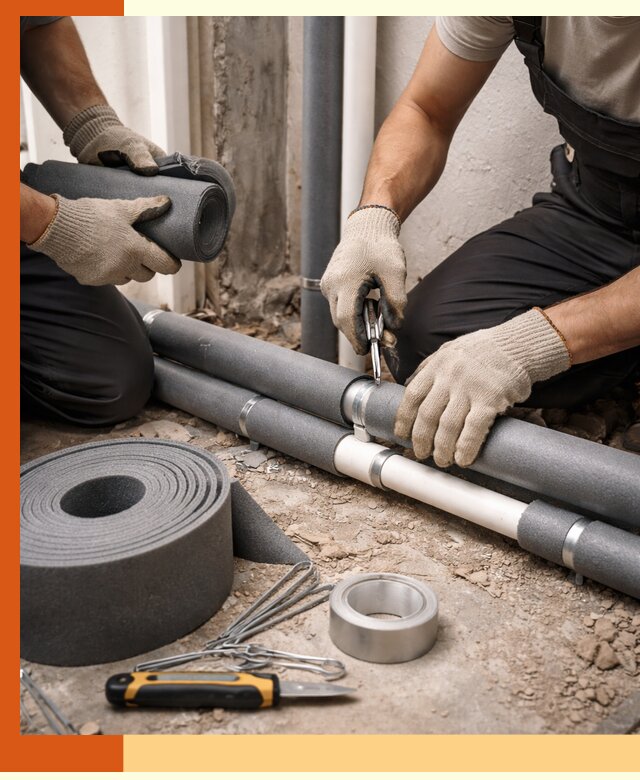 Утепление труб водоснабжения в Воскресенске — монтаж и защита сети