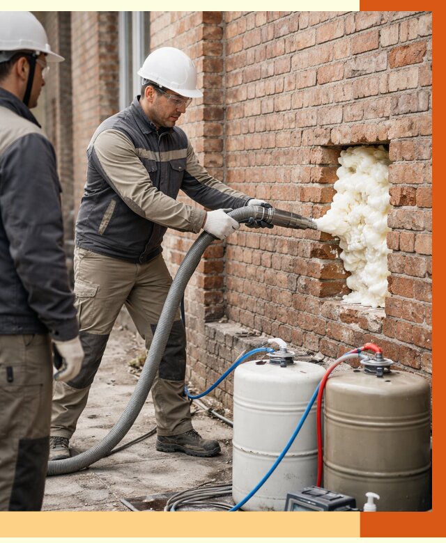 Заливка ППУ в пустоты кирпичной стены в Воскресенске от 2843 руб. | ТепломастерВск