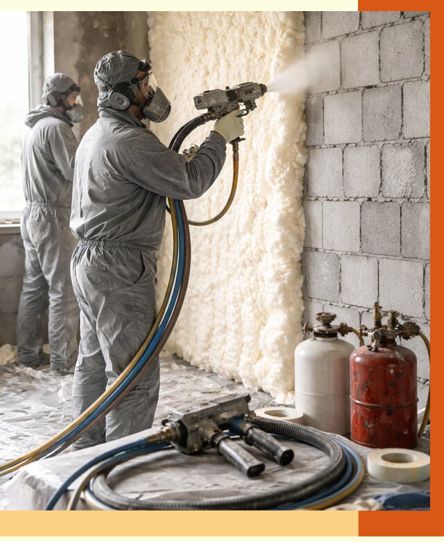 Утепление блочной стены ППУ в Воскресенске от 4394 руб./м² — ТепломастерВск