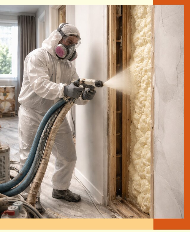 Межстеновое утепление ППУ в Воскресенске от 2843 руб/м2 — межстенное утепление под ключ | ТепломастерВск