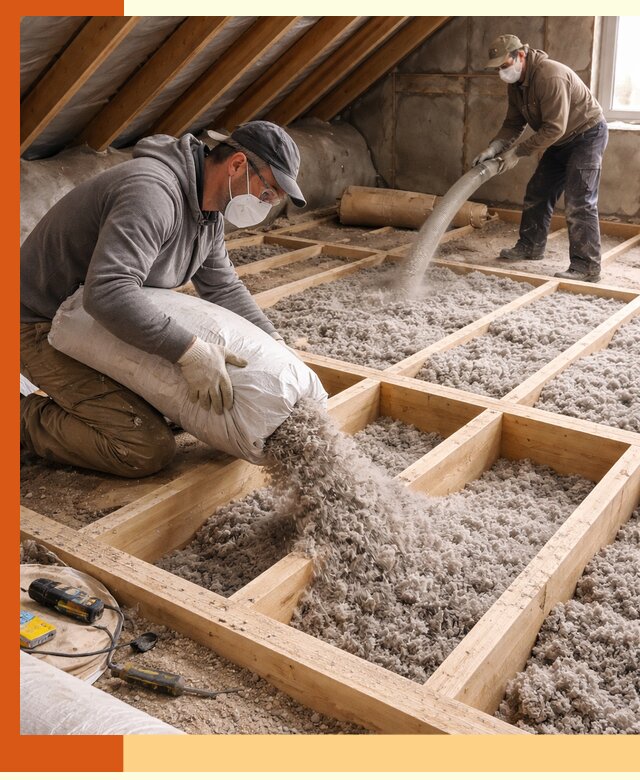 Заполнение полостей чердачного перекрытия в Воскресенске качественно и надёжно