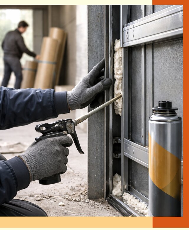 Заполнение пустот ворот в Воскресенске от 4652 руб. — заливка ППУ, утепление под ключ | ТепломастерВск