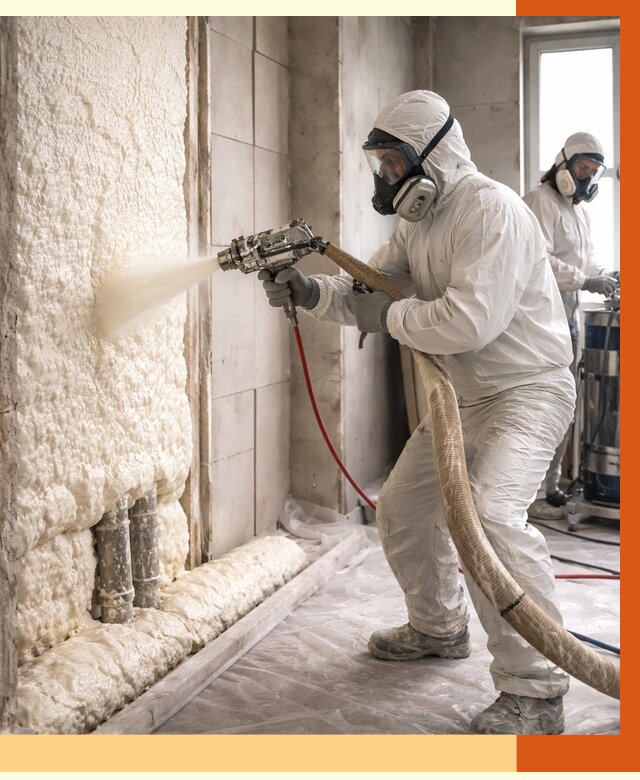 Напыление пенополиуретана в Воскресенске от 7754 руб./м2 — услуги и монтаж ППУ | ТепломастерВск