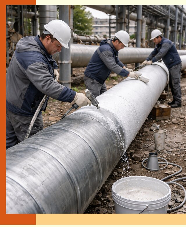 Утепление теплотрассы жидкой теплоизоляцией в Воскресенске