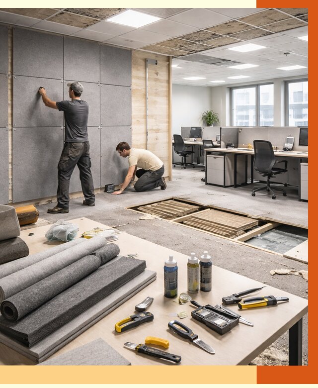 Профессиональная шумоизоляция офиса в Воскресенске от 6978 руб. за м2 | ТепломастерВск