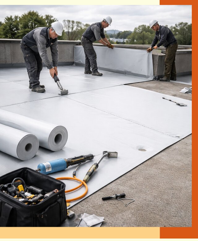 Гидроизоляция мембранной кровли в Воскресенске от 7754 руб./м² — профессионально | ТепломастерВск