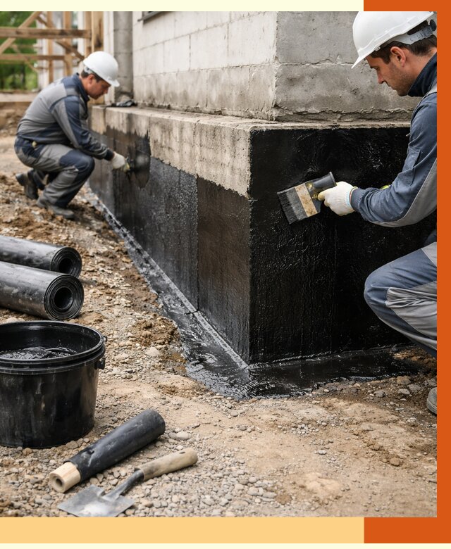 Гидроизоляция фундамента в Воскресенске от 1292 руб. — профессионально, под ключ | ТепломастерВск