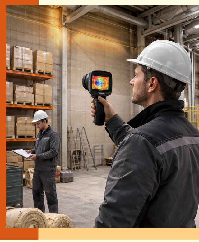 Тепловизионное обследование склада и выявление утечек в Воскресенске