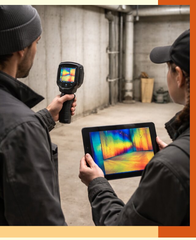 Тепловизионное обследование подвала в Воскресенске от 4652 руб. — проверка гидроизоляции | ТепломастерВск