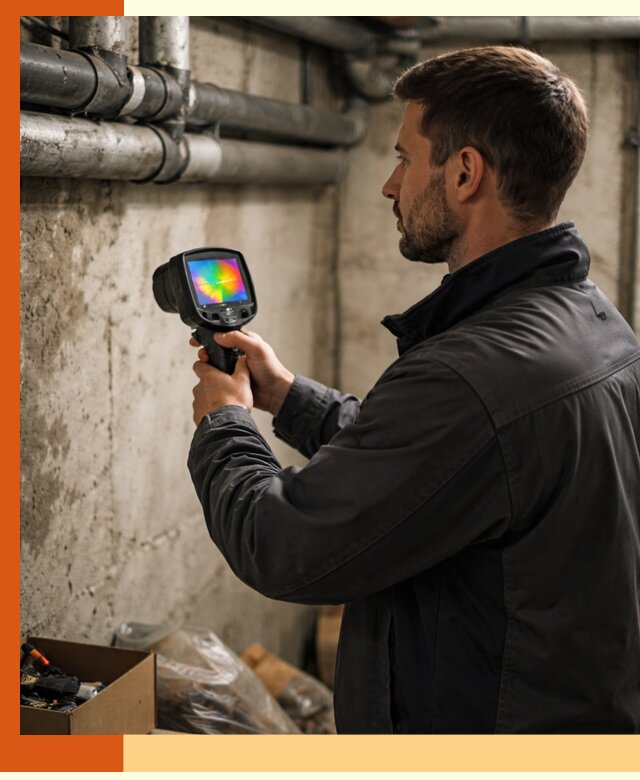 Тепловизионное обследование подвала в Воскресенске для поиска утечек тепла