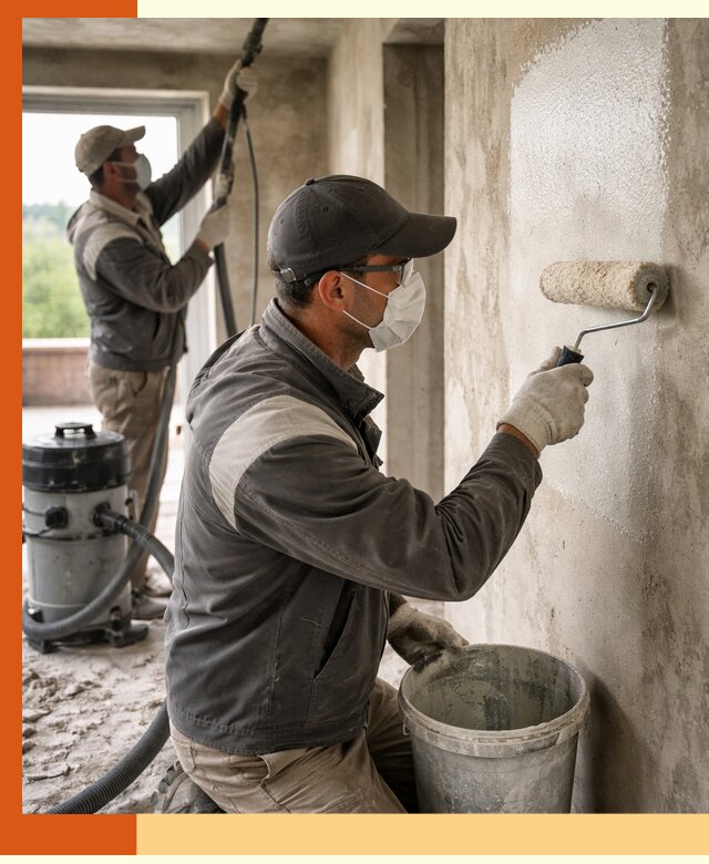 Подготовка поверхности под напыление утеплителя в Воскресенске