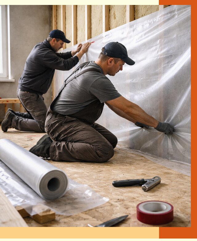 Монтаж пароизоляции в Воскресенске от 2585 руб. — установка и укладка под ключ | ТепломастерВск