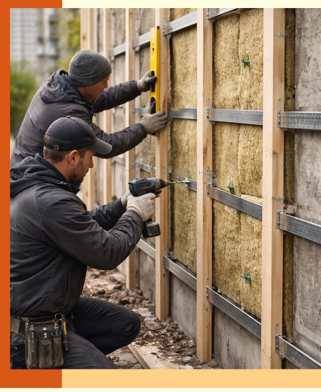 Монтаж обрешетки под утепление зданий и квартир в Воскресенске