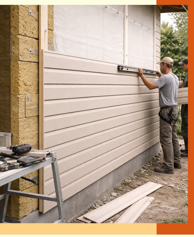 Монтаж сайдинга после утепления в Воскресенске от 1913 руб. — обшивка и облицовка | ТепломастерВск